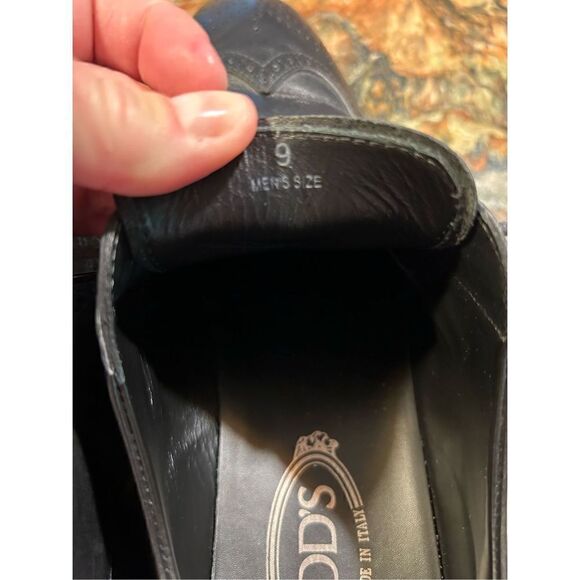 Tod’s Men’s lace up Brogues Derby shoes black size 9 Italian leather EUC sold ou - Picture 11 of 16